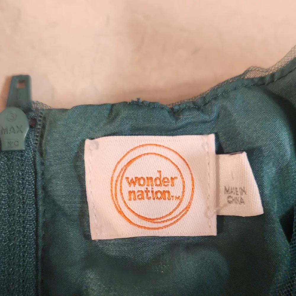 Wonder Nation Teal Tulle Tiered Party Dress – Size 8 Girls - Picture 2 of 2